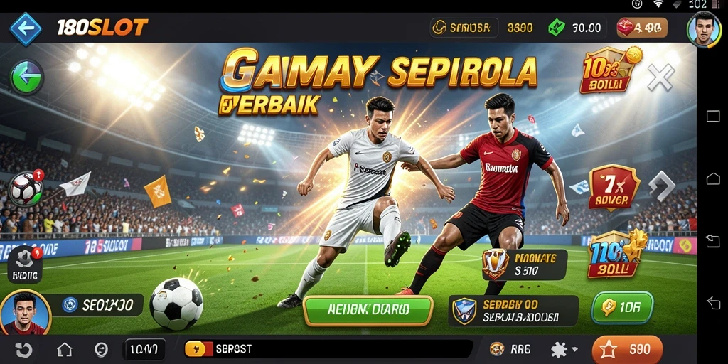 Screenshot 180SLOT menampilkan permainan slot bertema sepak bola yang menarik.