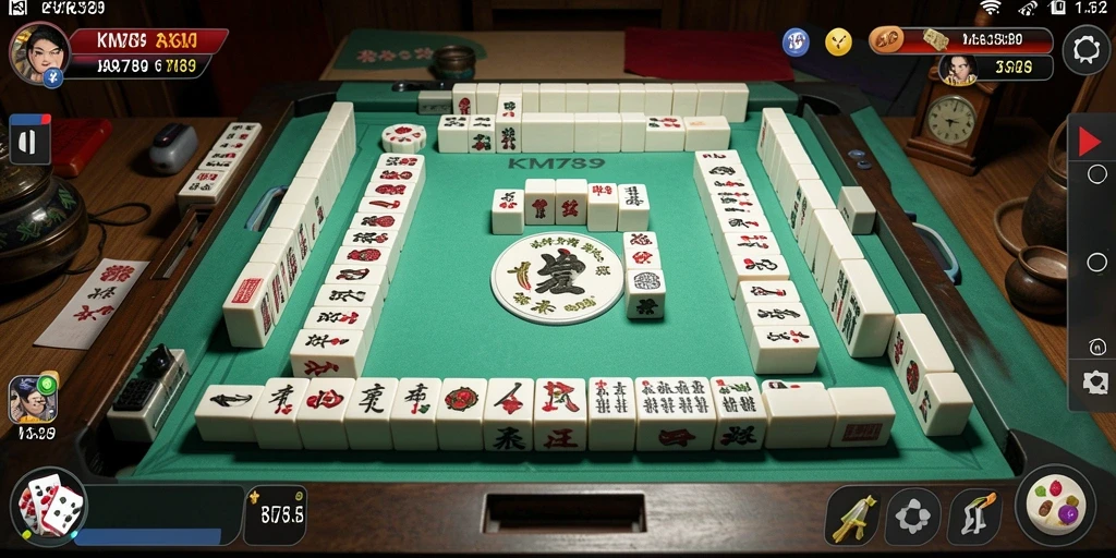 Tampilan gameplay KM789 menunjukkan aksi seru permainan Mahjong.