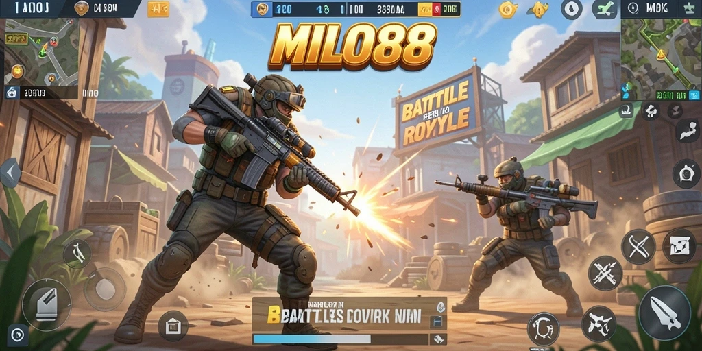 Gameplay seru di MILO88 dengan aksi Battle Royale yang intens.