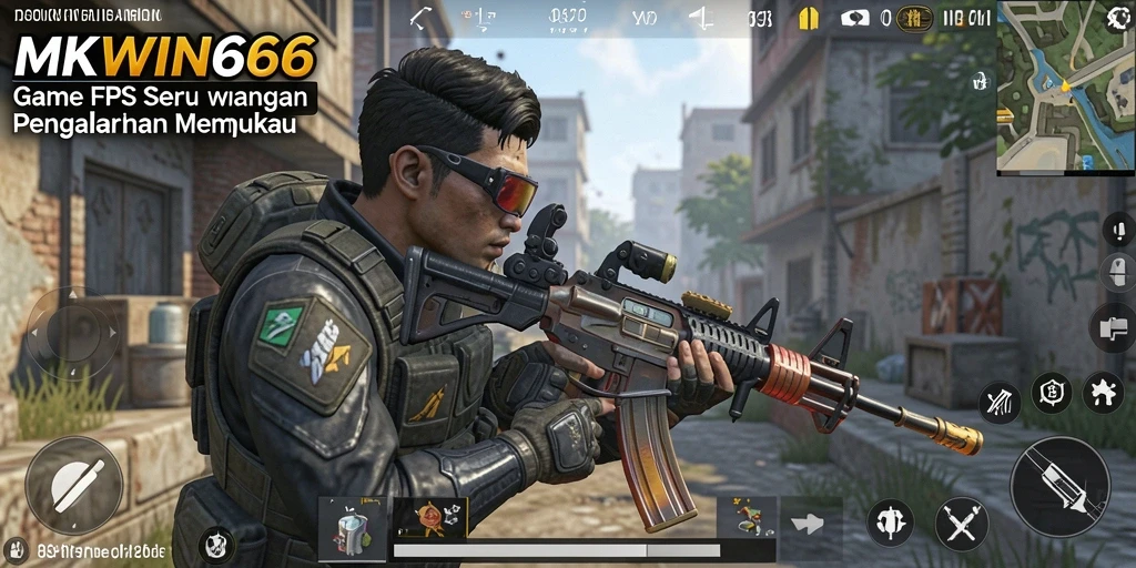 Screenshot gameplay MKWIN666 menampilkan aksi tembak-menembak yang intens.