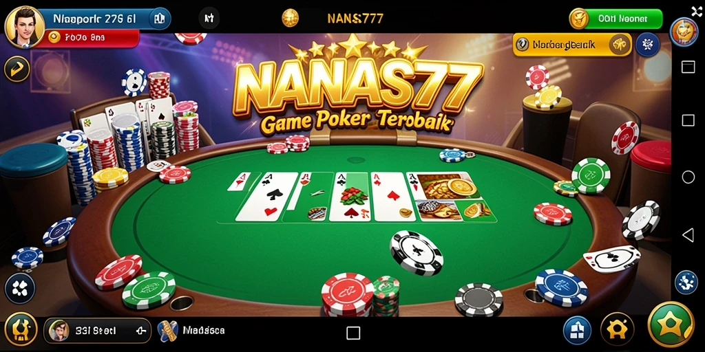 Tampilan layak dari gameplay poker yang menegangkan.