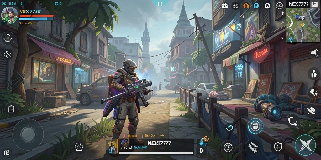 Tampilan gameplay menarik dari NEX777 dalam simulasi dunia virtual.