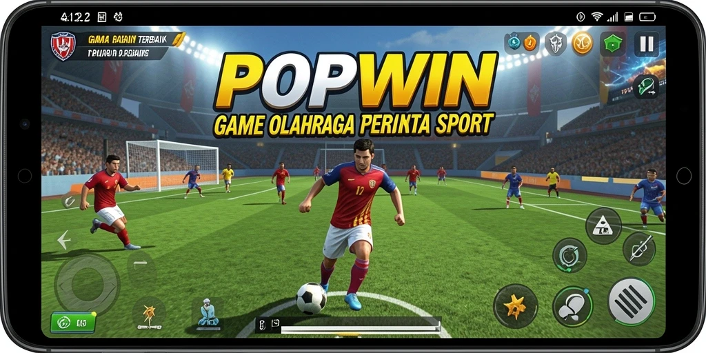 Tampilan seru gameplay POPWIN dengan berbagai olahraga.