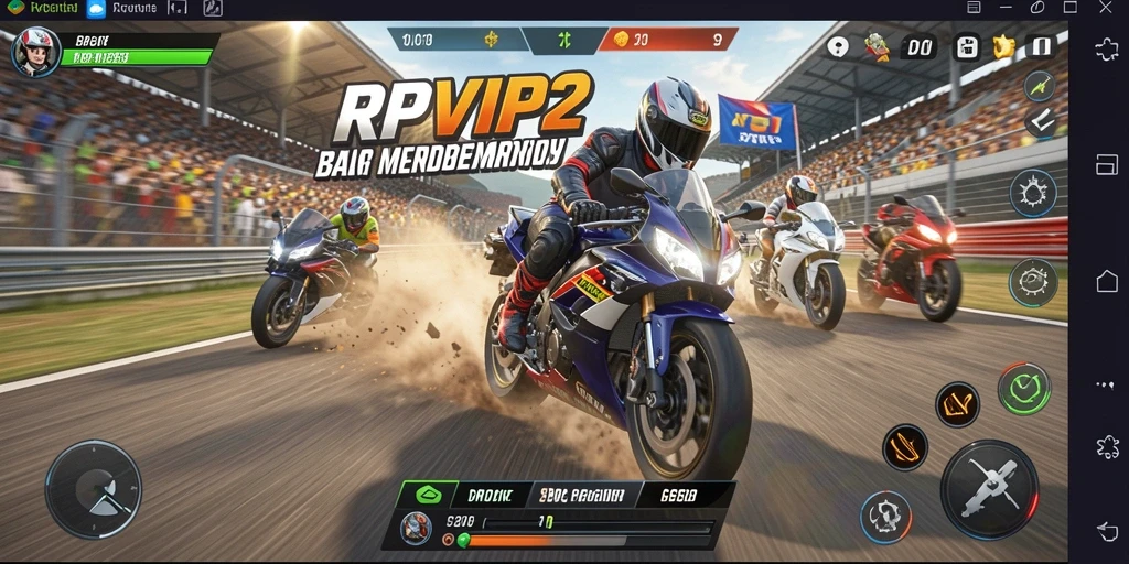 Gameplay RPVIP2 yang seru dalam balapan motor.